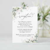 Eucalyptus Wedding Reception Enclosure Cards RSVP Karte (Stehend Vorderseite)