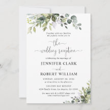 Eucalyptus Wedding Reception Invitation