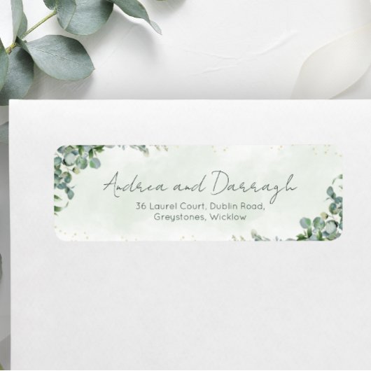 Eucalyptus Wedding Return Address Labels 1001