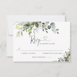 Eucalyptus Wedding RSVP Card Karte
