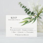 Eucalyptus Wedding RSVP Karte (Stehend Vorderseite)