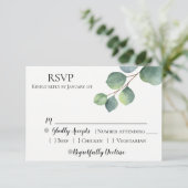 Eucalyptus Wedding RSVP Karte (Stehend Vorderseite)