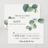 Eucalyptus Wedding RSVP Karte (Vorne/Hinten)