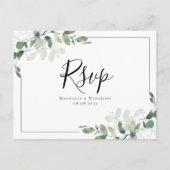 Eucalyptus Wedding RSVP Postcard Postkarte (Vorderseite)