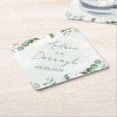 Eucalyptus Wedding Square Paper Coaster 1001A Untersetzer (angewinkelt)