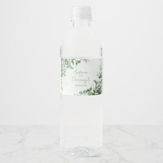 Eucalyptus Wedding Water Bottle Label 1001A Wasserflaschenetikett