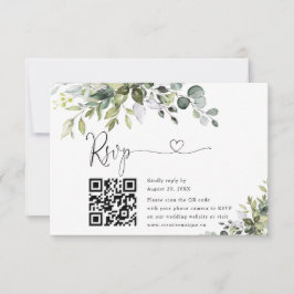 Eucalyptus Wedding Website QR Code RSVP Card Karte