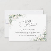 Eucalyptus Wedding Website QR Code RSVP Card Karte (Vorderseite)