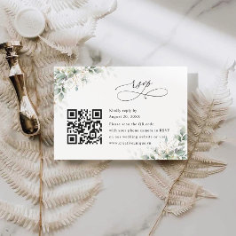 Eucalyptus Wedding Website QR Code RSVP Card Karte