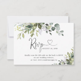 Eucalyptus Wedding Website QR Code RSVP Card Karte