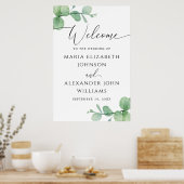Eucalyptus Wedding Welcome Sign | Elegant Script Poster (Küche)