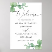 Eucalyptus Wedding Welcome Sign | Elegant Script Poster (Vorne)