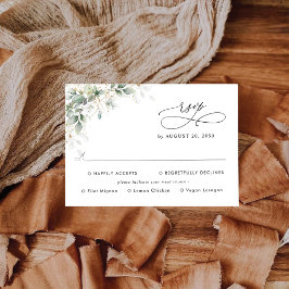 Eucalyptus Wedding With Meal Choice RSVP Card Karte