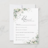 Eucalyptus Wedding With Meal Choice RSVP Card Karte (Vorderseite)