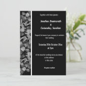 EUCALYPTUS WHITE BLACK SILVER TRIM WHITE EINLADUNG (Stehend Vorderseite)