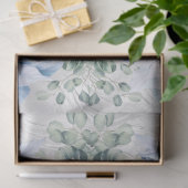 Eucalyptus & White Christmas Poinsettias Faux Foil Seidenpapier (Geschenk)