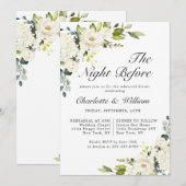 Eucalyptus White Roses PROBE DINNER Einladung (Vorne/Hinten)