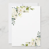 Eucalyptus White Roses PROBE DINNER Einladung (Rückseite)