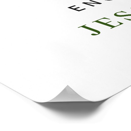 Eucalyptus White Roses PROBE DINNER Poster (Ecke)