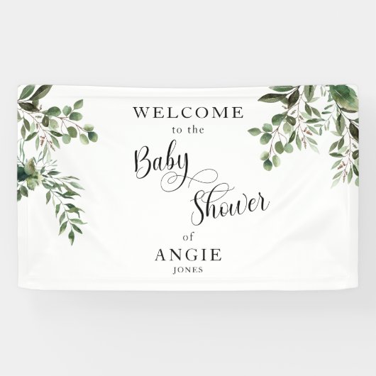Eucalyptus White Simple Baby Showroom Banner (Horizontal)