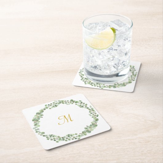 EUCALYPTUS WHITE SQUARE PAPIER 2 UNTERSETZER (Vor Ort)