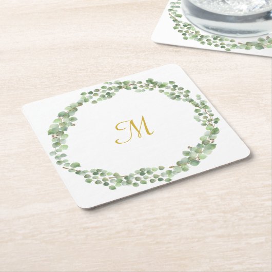 EUCALYPTUS WHITE SQUARE PAPIER 2 UNTERSETZER (angewinkelt)