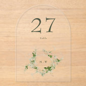 Eucalyptus Wreath Arch Tischnummer (Vorderseite)