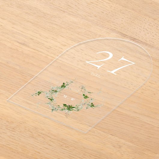 Eucalyptus Wreath Arch Tischnummer (Ablage )