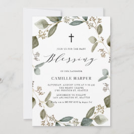 Eucalyptus Wreath Baby Sessing Einladung