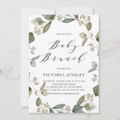 Eucalyptus Wreath Baby Showbrunch Einladung (Vorderseite)