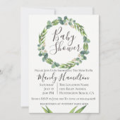 Eucalyptus Wreath Baby Shower Einladung (Vorderseite)