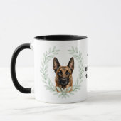 Eucalyptus Wreath Belgian Malinois Dog Monogram Tasse (Links)