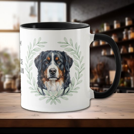 Eucalyptus Wreath Bernese Mountain Dog Monogram Tasse