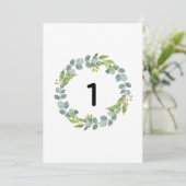 Eucalyptus Wreath Botanical Wedding Table Number C (Stehend Vorderseite)