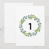 Eucalyptus Wreath Botanical Wedding Table Number C (Vorne/Hinten)
