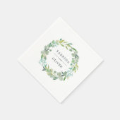 Eucalyptus Wreath | Botanische Personalisierte Hoc Serviette (Ecke)