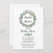 Eucalyptus Wreath Brautparty Invite Einladung (Vorne/Hinten)