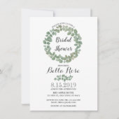 Eucalyptus Wreath Brautparty Invite Einladung (Vorderseite)