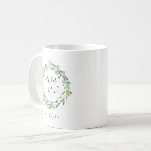 Eucalyptus Wreath Bridesmaid Kaffeetasse (Vorderseite Links)