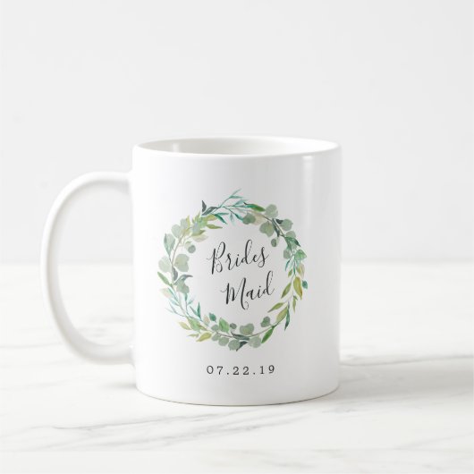 Eucalyptus Wreath Bridesmaid Kaffeetasse (Links)
