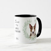 Eucalyptus Wreath Bull Terrier Dog Monogram Tasse (VorderseiteRechts)