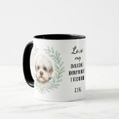 Eucalyptus Wreath Dandie Dinmont Terrier Monogram Tasse (Vorderseite Links)