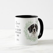 Eucalyptus Wreath English Pointer Dog Monogram Tasse (VorderseiteRechts)