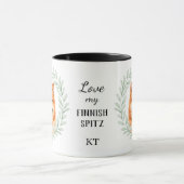 Eucalyptus Wreath Finnish Spitz Monogram Tasse (Zentrum)
