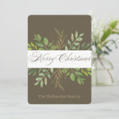 Eucalyptus Wreath Foto Weihnachtskarte Feiertagskarte (Stehend Vorderseite)