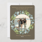 Eucalyptus Wreath Foto Weihnachtskarte Feiertagskarte (Rückseite)