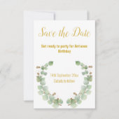 EUCALYPTUS WREATH GOLD WHITE RESPONSE RSVP CARD (Vorderseite)