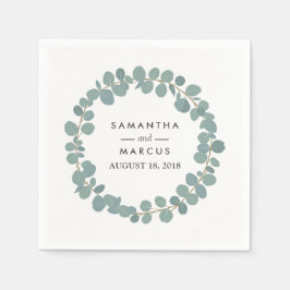 Eucalyptus Wreath Greenerenerity Wedding Napkins Serviette