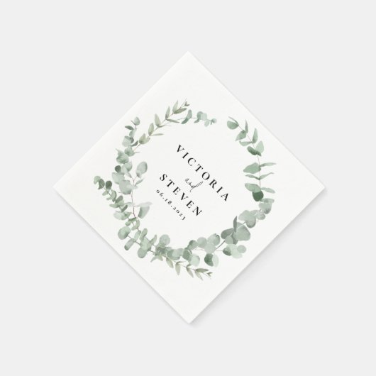 Eucalyptus Wreath Greenerity Wedding Serviette (Ecke)