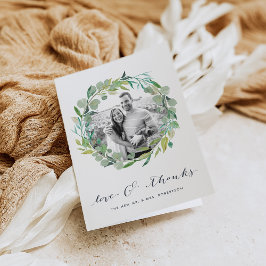 Eucalyptus Wreath | Hochzeitsszenario Foto Vielen  Dankeskarte